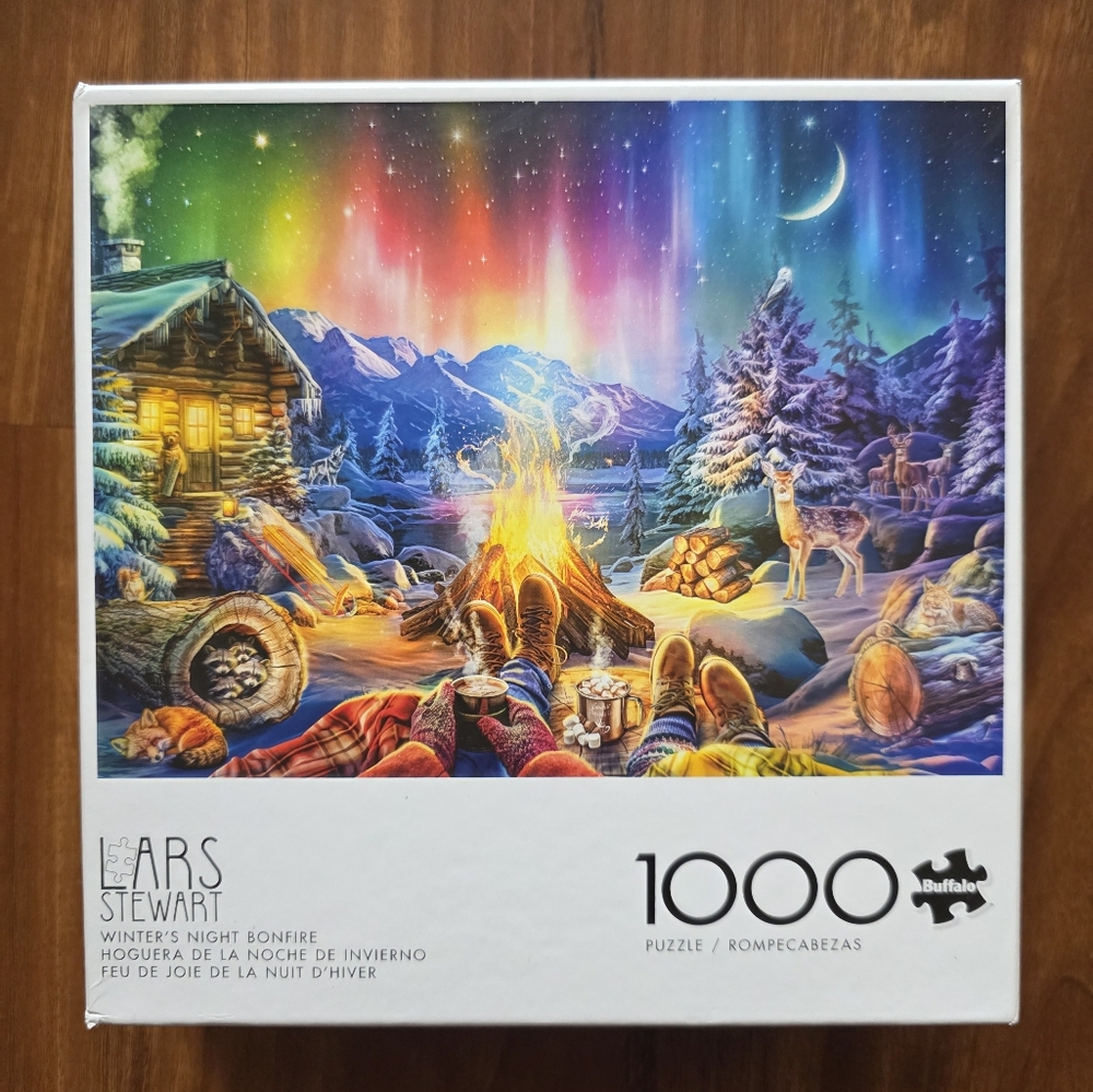 1000-Piece Winter Night Puzzle - Multicolor by